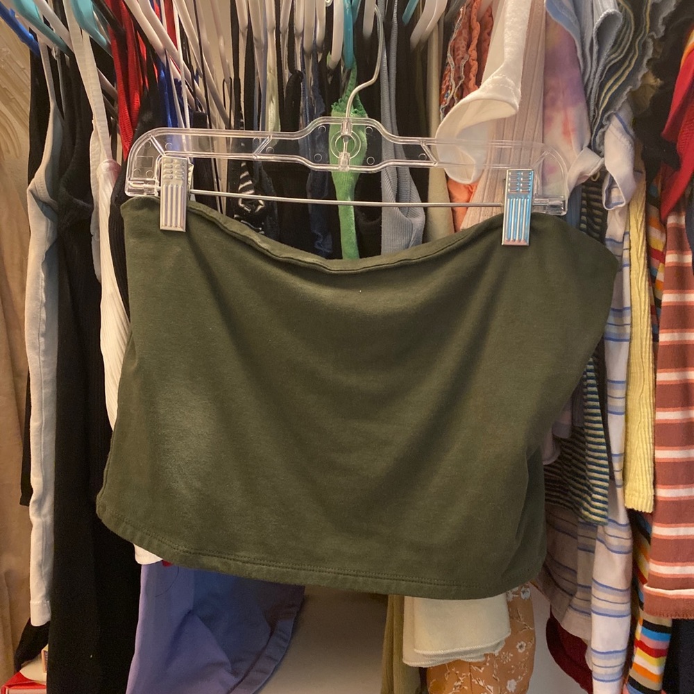 Heart and hip olive green tube top